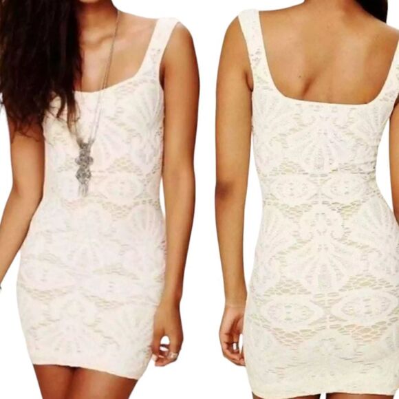 Intimately Free People Lace Dress XS Medallion Bodycon Coquette Siren Vamp Sexy - Picture 2 of 16